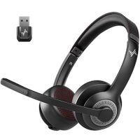 Wireless Headset with AI Noise Cancelling Microphone Bluetooth Headset,Bluetooth V5.2 Headphones with USB Dongle & Mic Mute
