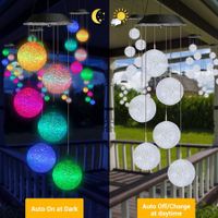 Solar Wind Chime, Color Changing Ball Wind Chimes for Garden, Patio