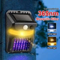 3 in 1 Solar  Mosquito Bug Zapper LED Light Mosquito Killer Lamp with Motion Sensor for Outdoor Backyard Patio Camping