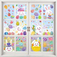 Easter Egg Window Stickers Bedroom Balcony Glass Door Background Electrostatic Spring, Easter Window Stickers (9 Sheets)