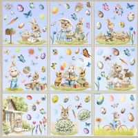 Easter Bunny Egg Chick Static Window Stickers Window Glass Door Decorative Stickers