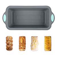 Silicone Bread Mold, Non-Stick Silicone Baking Mold, Meatloaf Pan with Frame (34.3*21*3 CM)