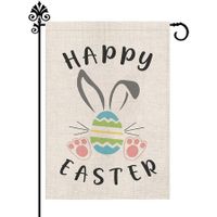 Easter Egg Garden Flag Double Sided Burlap Yard Flag Outdoor Decor Spring Summer Holiday Decorations 12 x 18 Inch