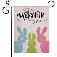 Easter Garden Flag Floral Rabbit Double Sided Vertical Rustic Farmhouse Yard Outdoor Seasonal Decoration 12x18 Inch