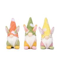 3 PCS Easter Bunny Gnomes Easter Bunny Ornaments Easter Gnomes Decorations for Home Spring Gnomes Plush Elf Dwarf Collectible Figurine