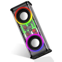 Wireless Bluetooth Speaker Portable Speaker with LED Colorful Lights Stereo Sound TWSSpeakers for Office,Camping,Home(Black)