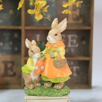 Easter Party Decor, Office Decor, Desktop Bunny Model Carrot Rabbit Ornament