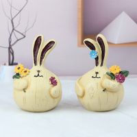 Easter Resin Ornaments Rabbit Crafts Home Decorations (10*13 CM)