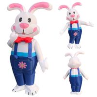 Easter Bunny Inflatable Costume, Easter Rabbit Suit For 150-190CM,Blow up Costume for Christmas Halloween Fun Easter Holiday