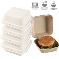 50pcs Disposable Bento Food Containers Baking Dessert Cake Bowl packaging Burger Snack Boxes Microwavable Home