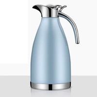 Stainless Steel Thermal Carafe – Double Wall Vacuum Insulated Thermos/Pitcher with Lid – Heat and Cold Retention Coffee/Tea Carafe – 2 Liter (Blue)