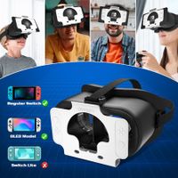 Upgraded VR Headset for Switch And Switch OLED,Switch Virtual Reality Glasses with Adjustable HD Lenses Head Strap 3D Goggles