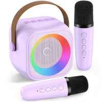 Karaoke Machine for Kids,Karaoke Gifts for Girls Ages 3+ Year Old Birthday Party,Christmas Toys Gift for Girls (Purple,2 mic)