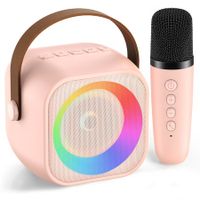 Karaoke Machine for Kids,Karaoke Gifts for Girls Ages 3+ Year Old Birthday Party,Christmas Toys Gift for Girls (Pink,1 mic)