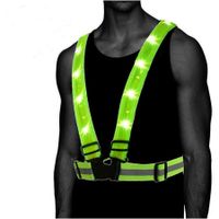 Rechargeable LED Reflective Vest and Belt for Running, Cycling, Hiking for Men, Women, Safe and Comfortable, Bright Lights for High Visibility