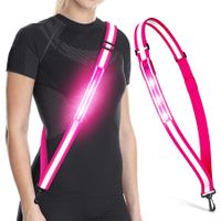 LED Reflective Walking Belt, Safety Lights for Night Walkers, High Visibility Rechargeable Reflective Running Equipment,1 Pack  (Pink)