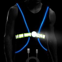 LED Reflective Running Vest Safety Night Light USB Rechargeable Multicolor Fiber Optic Vest Suit,Adjustable Lightweight Equipment for Running Cycling