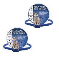 2pack 48cm Flea Collar Cats Anti Tick Collar 8 Months  Prevention Glow-in-the-Dark Insect Repellent Collar for Pets Small Dog Cat Kitten