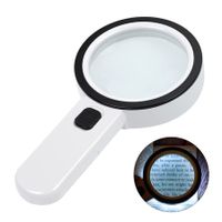 1 Pack 30X Handheld Large Magnifying Glass 12 LED Illuminated Lighted Magnifier for Seniors Reading Inspection Coins Jewelry