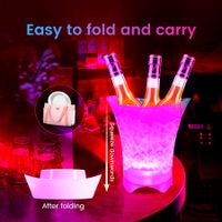 LED Ice Bucket, 5L Capacity Folding luminescent Ice Bucket with Bluetooth Speaker with Multi Colors Changing for Party/Home/Bar