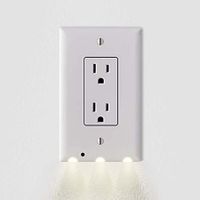 2 Pack -Square Snap-on Outlet Plate with Built-in LED Wall Plate Night Light - Turn NightLight On/Off Automatically