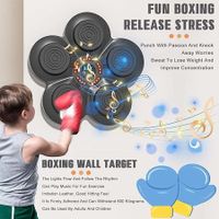 Music Boxing Machine with Boxing Gloves, Wall Mounted Smart Bluetooth Music Boxing Trainer for Kids