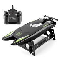2.4G Double Motor Remote Control Boat High Speed Yacht Children Racing Boat Water Racing Boys Toy (Black)