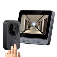 Smart Wireless Video Doorbell 2.4G WiFi Home Digital Viewer IR Night Vision Intercom Voice 4.3 Inch Video Doorbell Camera Door Bell