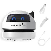 (White)Desk Vacuum Cleaner Mini,Cordless Table Dust Vacuum Cleaner,Keyboard Cleaning Tool, Portable Counter Vaccum Cleaner for Cleaning Hairs, Crumbs