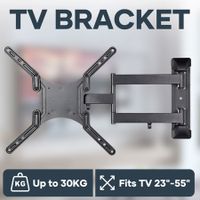 Wall TV Stand Bracket Mount Television Mounting Holder Swivel Tilt Hanger Base Black Fits 23 to 55 Inches