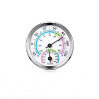 Mini Thermometer Hygrometer Indoor Outdoor Thermometer Temperature Humidity Monitor Gauge Temperature Monitor for Home Wall Room Incubator Tank (Silver)