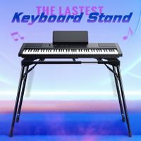 Keyboard Stand Piano Music Collapsible Adjustable Portable Heavy Duty 54 to 88 Key Musical TableÂ Black