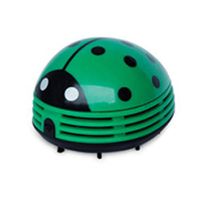 (Green)Cute Portable Beetle Ladybug Cartoon Mini Desktop Vacuum Desk Dust Cleaner Crumb Sweeper