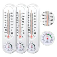 Indoor Outdoor Wall Thermometer, Humidity Meter, Vertical Thermometer and Hygrometer, Wireless Temperature and Humidity Meter with Fahrenheit/Celsius for Patio, Garden