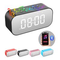 Alarm Clock for Bedroom/Office, Small Digital Clock with Bluetooth Speaker, Desk Clock with Dual Alarm, Snooze, Mirror LED Display (Black)