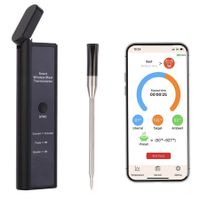 Wireless Meat Thermometer with 493FT Long Wireless Range,Instant Read Digital Food Thermometer,Smart APP Control,Charging Dock,Kitchen Thermometer for Roast,Oven,Grill,BBQ,Smoker