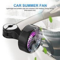 Car Cooling Fan USB For Rear Seat Passenger 3 Gear Headrest Mini Fan With Light And Fixed Backseat Color Black