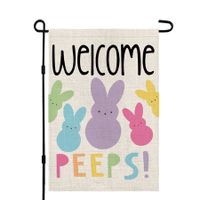 Welcome Easter Garden Flag Double Sided Vertical 12×18 Inch Bunny Banners Spring Yard Outdoor Farmhouse Decoration