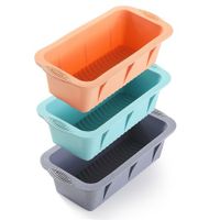 3 pack Silicone Bread Loaf Pan Bread, Non-Stick Baking Mold Easy release and baking mold for Homemade Cakes, Breads, Meatloaf and quiche