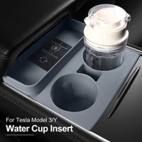 Water Cup Bracket For Tesla Model 3/Y Multifunctional Car Cup Holder Adjustable Car Center Console Organizer Stable Auto Insert Color Grey