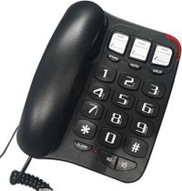 （Black）TCF-2300 Big Button Landline Phone Desktop Telephone，Amplified Sound Perfect for Seniors and Visually Challenged，Loud Ringtone Fixed Home Phone