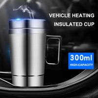 12V Car Heating Water Cup Electric Kettle With Inner Tank Vacuum Flask For Car Travel USB Heating Cup Electric Car Kettle