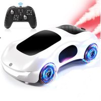 Remote Control Car, 2.4GHz Sunt Car with Cool Lighting and Spray,for Boys Girls Age 6 to 12 (White)