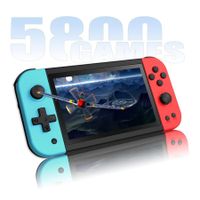 X51 Handheld Game Console 5.0 Inch Retro Classic Game Consoles Video Games Built-in Rechargeable Battery Portable,Blue and Red