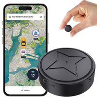 GPS Tracker for Vehicles,Strong Magnetic Car Vehicle Tracking Anti-Lost,No Monthly Fee,No Subscription,Multi-Function GPS Mini Locator with Free App