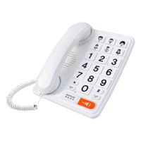 Big Buttons Phone for Seniors, Corded Telephone for Elderly for Living Alone, Hearing lmpaired, House Phones (White)