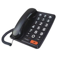 Big Buttons Phone for Seniors, Corded Telephone for Elderly for Living Alone, Hearing lmpaired, House Phones (Black)