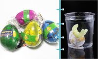 12P Dino Egg Cute Magic Grow in Water  Egg Add Water Child Gift Hatching Inflatable Toy(Color Cracks)