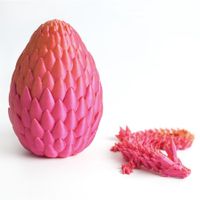 Dragon Egg,Red Mix Gold,Surprise Egg Toy with Flexible Dragon,3D Printed Gift,Articulated Dragon Egg Fidget Toy (Red and Gold,12" Dragon )