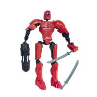 3D Printed Action Figure 5.54-inch Dummy13,Action Figure 3D Printed Multi-Jointed Movable,Action Figure,Multiple Accessories,Desk Decoration (Red)